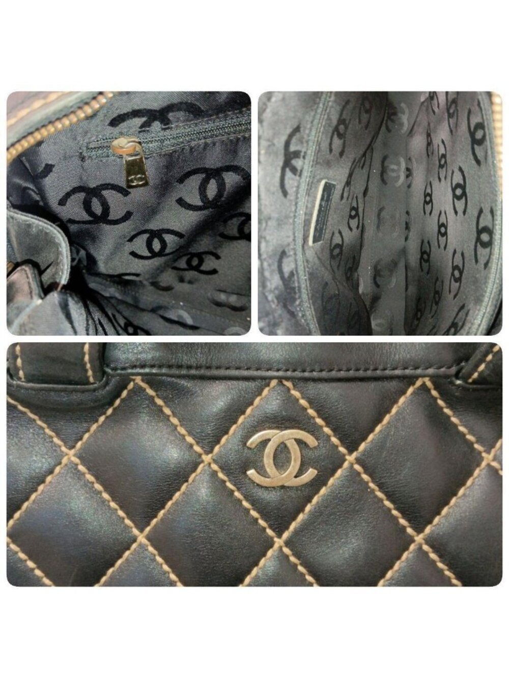 ★SOLD★ Chanel Wild Stitch Tote Calf Dark Brown - Picture 9 of 10